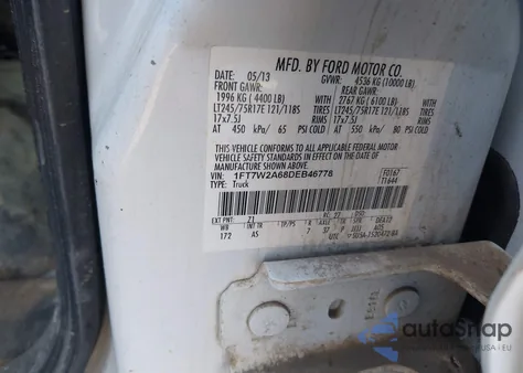 2013 Ford F-250 Xl z USA, uszkodzony, nr VIN 1FT7W2A68DEB46778